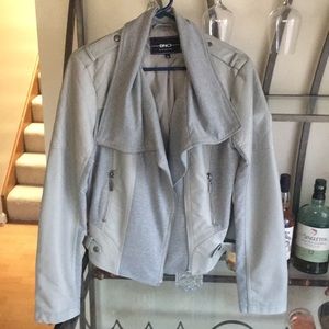 Gray faux leather jacket